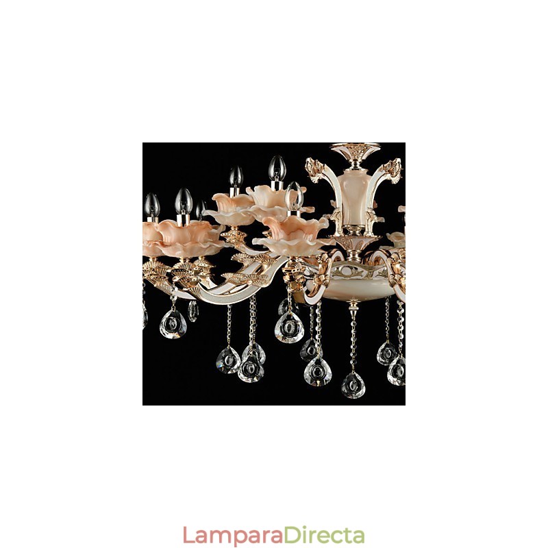 Lámpara colgante de aleación de zinc con cristal, estilo mini, de metal, para interiores y tiendas, 15 bombillas.