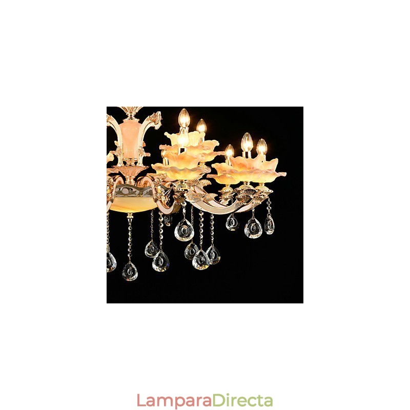 Lámpara colgante de aleación de zinc con cristal, estilo mini, de metal, para interiores y tiendas, 15 bombillas.