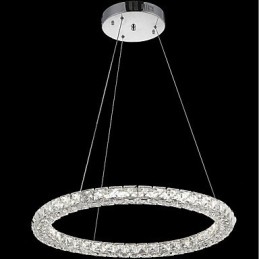 Lámpara colgante de techo de cristal con forma de anillo moderna, lámpara de araña de cristal, lámparas de iluminación interior, accesorios regulables con control remoto