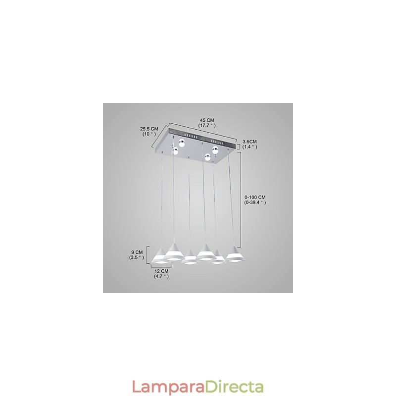 Lámpara colgante moderna contemporánea de acrílico