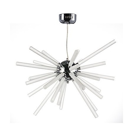 Lámpara de araña de metal y cristal con globo cromado Lámpara de araña de metal y cristal con globo cromado