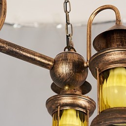 Lámpara de araña de metal con diseño de globo terráqueo estilo rústico vintage retro para diseñadores de estilo mini
