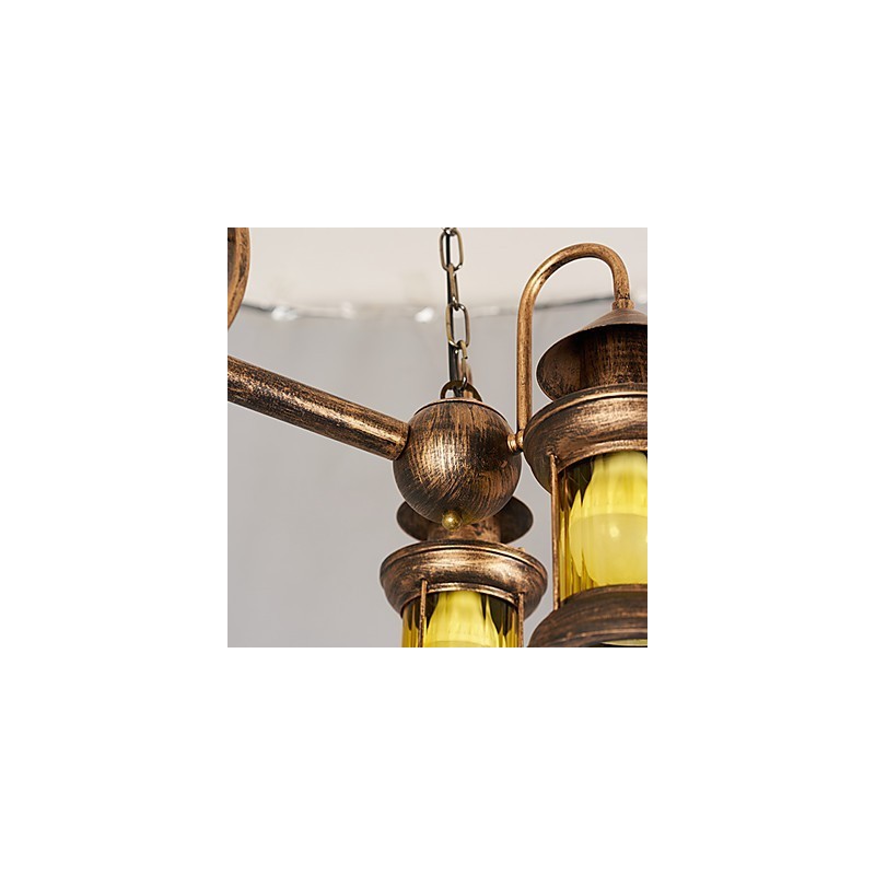 Lámpara de araña de metal con diseño de globo terráqueo estilo rústico vintage retro para diseñadores de estilo mini