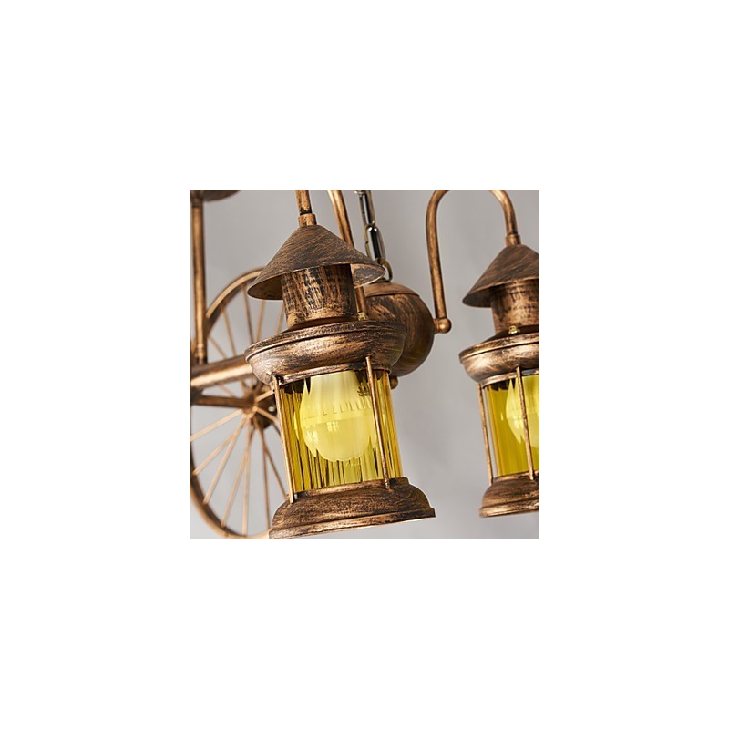 Lámpara de araña de metal con diseño de globo terráqueo estilo rústico vintage retro para diseñadores de estilo mini