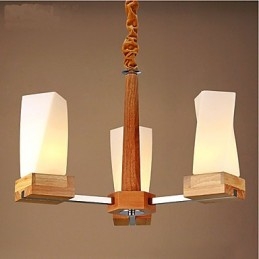 Lámpara de techo de madera maciza con iluminación artística sencilla y creativa