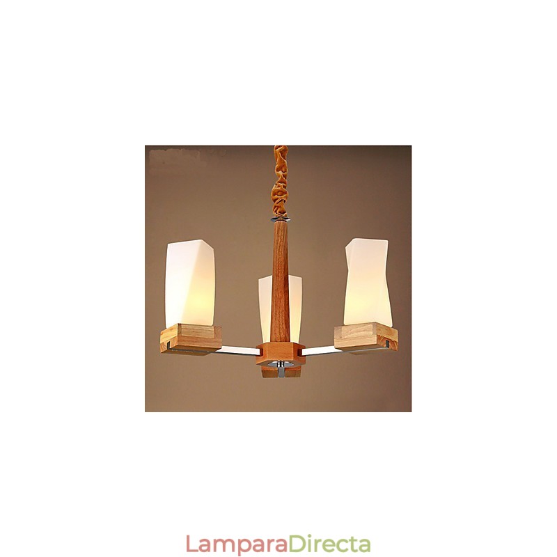 Lámpara de techo de madera maciza con iluminación artística sencilla y creativa
