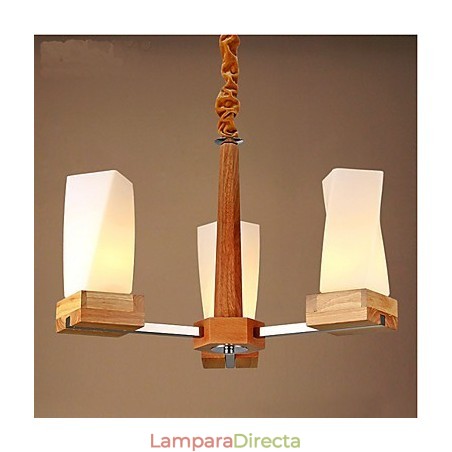 Lámpara de techo de madera maciza con iluminación artística sencilla y creativa Lámpara de techo de madera maciza con iluminación artística sencilla y creativa