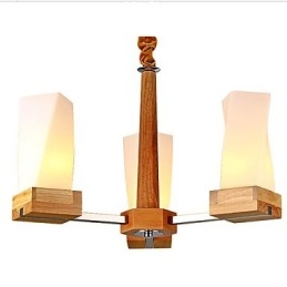 Lámpara de techo de madera maciza con iluminación artística sencilla y creativa