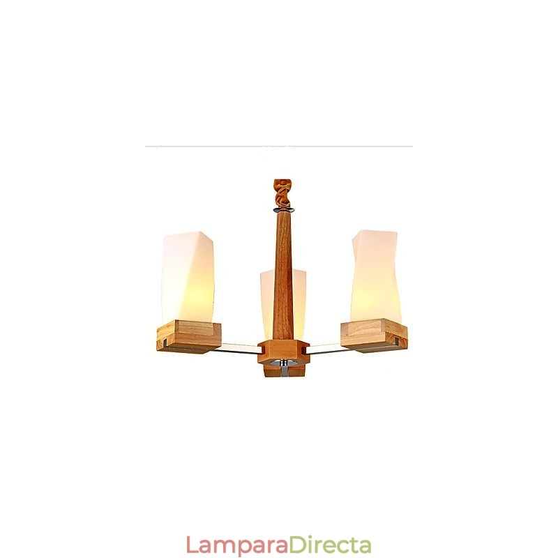 Lámpara de techo de madera maciza con iluminación artística sencilla y creativa