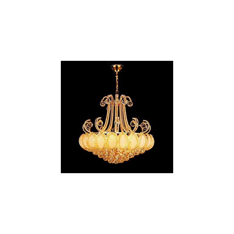 Lámpara colgante de cristal de lujo moderna, diámetro 50 cm, contiene 8 bombillas.