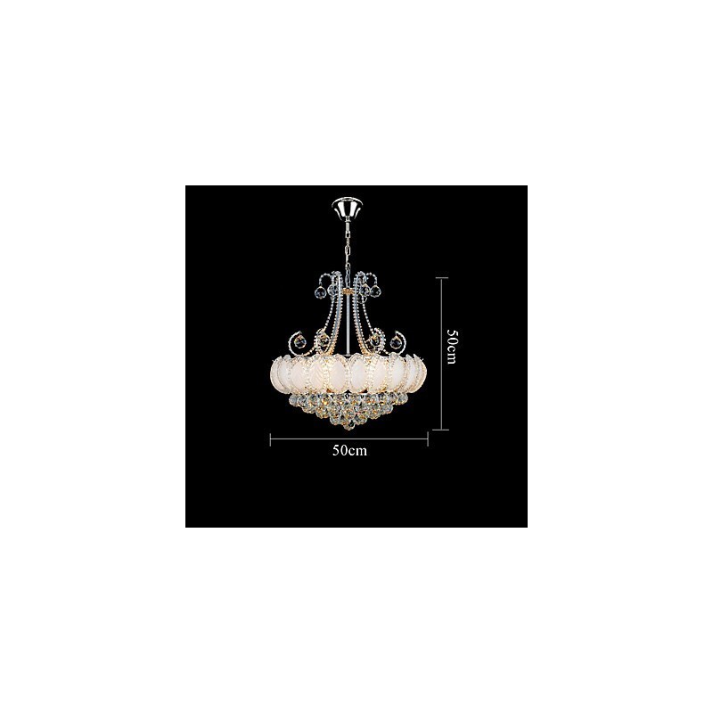 Lámpara colgante de cristal de lujo moderna, diámetro 50 cm, contiene 8 bombillas.