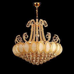 Lámpara colgante de cristal de lujo moderna, diámetro 50 cm, contiene 8 bombillas.