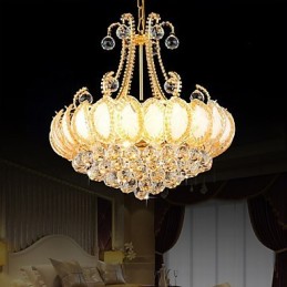 Lámpara colgante de cristal de lujo moderna, diámetro 50 cm, contiene 8 bombillas.