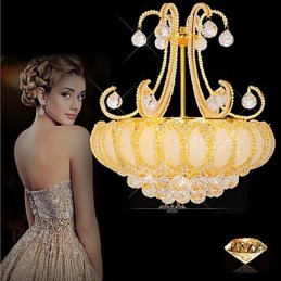 Lámpara colgante de cristal de lujo moderna, diámetro 50 cm, contiene 8 bombillas.