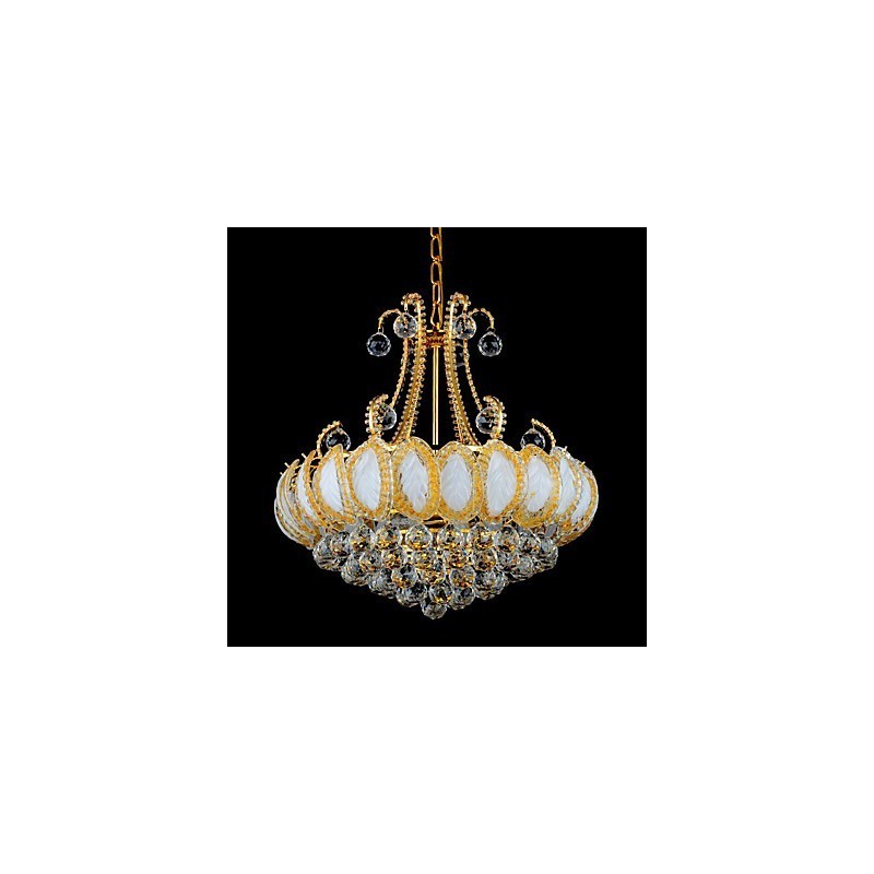Lámpara colgante de cristal de lujo moderna, diámetro 50 cm, contiene 8 bombillas.