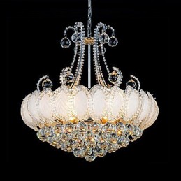 Lámpara colgante de cristal de lujo moderna, diámetro 50 cm, contiene 8 bombillas.