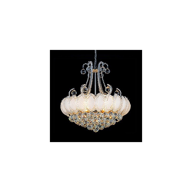 Lámpara colgante de cristal de lujo moderna, diámetro 50 cm, contiene 8 bombillas.