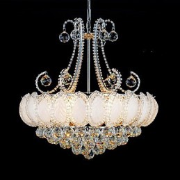 Lámpara colgante de cristal de lujo moderna, diámetro 50 cm, contiene 8 bombillas.