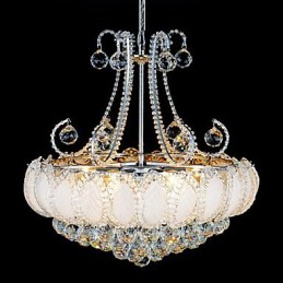 Lámpara colgante de cristal de lujo moderna, diámetro 50 cm, contiene 8 bombillas.