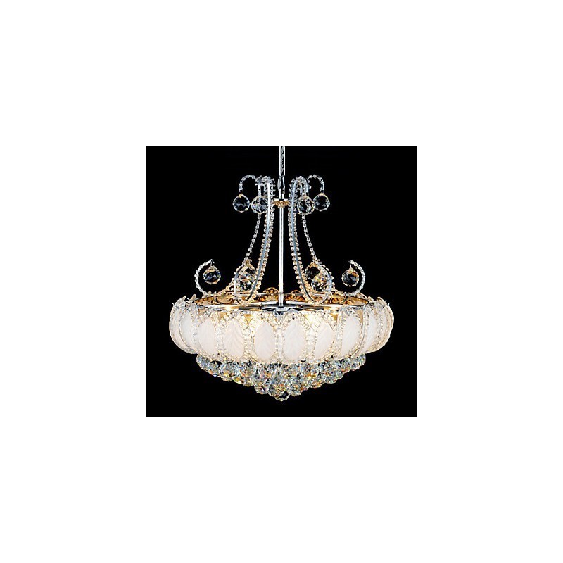 Lámpara colgante de cristal de lujo moderna, diámetro 50 cm, contiene 8 bombillas.