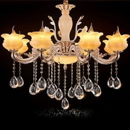 Lámpara colgante de cristal de jade