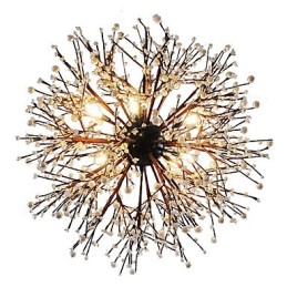 Lámpara de araña moderna de hierro forjado vintage con 8 luces, estilo fuegos artificiales, lámpara colgante de isla, luz de techo