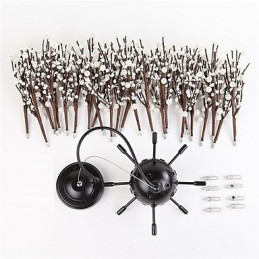 Lámpara de araña moderna de hierro forjado vintage con 8 luces, estilo fuegos artificiales, lámpara colgante de isla, luz de techo