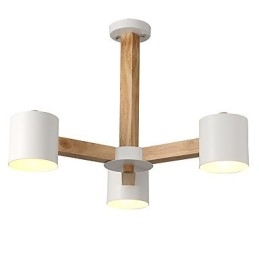 Lámpara de araña de 3 luces, moderna, contemporánea, tradicional, clásica, vintage, estilo campestre, de madera.