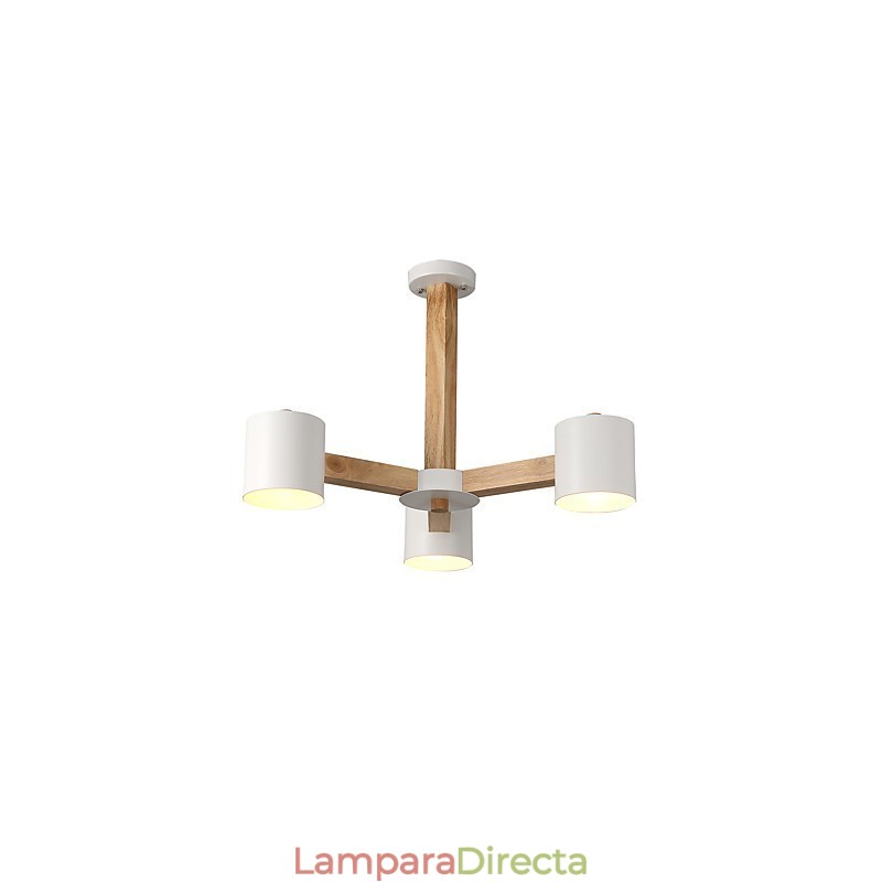 Lámpara de araña de 3 luces, moderna, contemporánea, tradicional, clásica, vintage, estilo campestre, de madera.