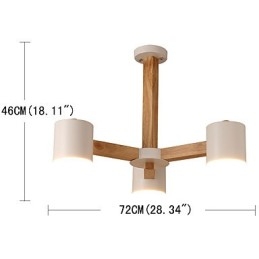 Lámpara de araña de 3 luces, moderna, contemporánea, tradicional, clásica, vintage, estilo campestre, de madera.