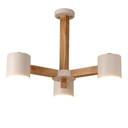 Lámpara de araña de 3 luces, moderna, contemporánea, tradicional, clásica, vintage, estilo campestre, de madera.