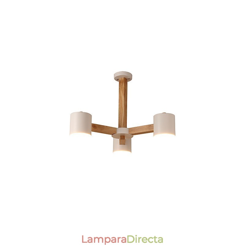 Lámpara de araña de 3 luces, moderna, contemporánea, tradicional, clásica, vintage, estilo campestre, de madera.