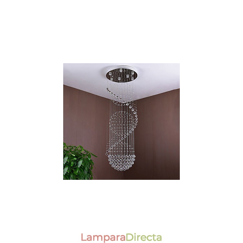 Lámpara colgante de techo de cristal para interiores, ideal para escaleras.