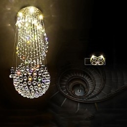Lámpara colgante de techo de cristal para interiores, ideal para escaleras.