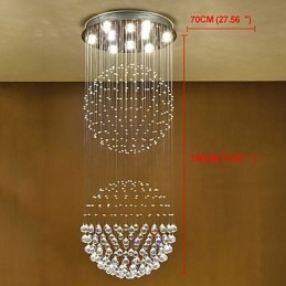 Lámpara colgante de techo de cristal para interiores, lámparas colgantes para el hogar