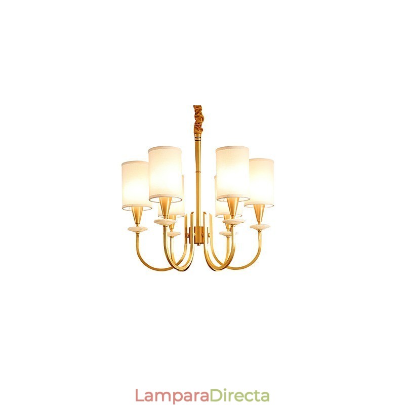 Araña de cobre, lámpara decorativa de jade