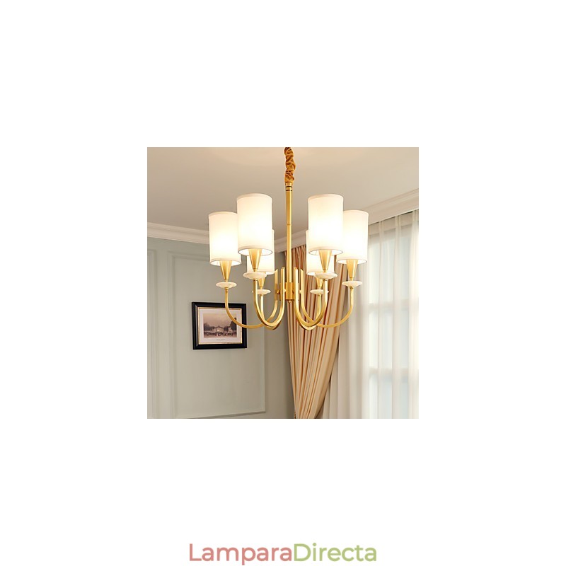 Araña de cobre, lámpara decorativa de jade