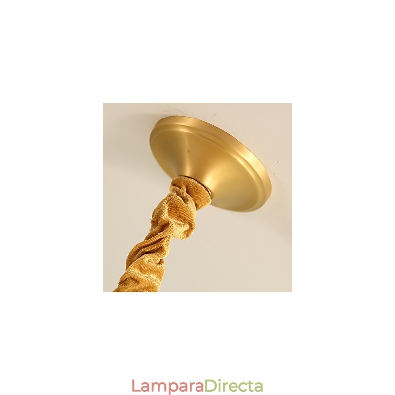 Araña de cobre, lámpara decorativa de jade
