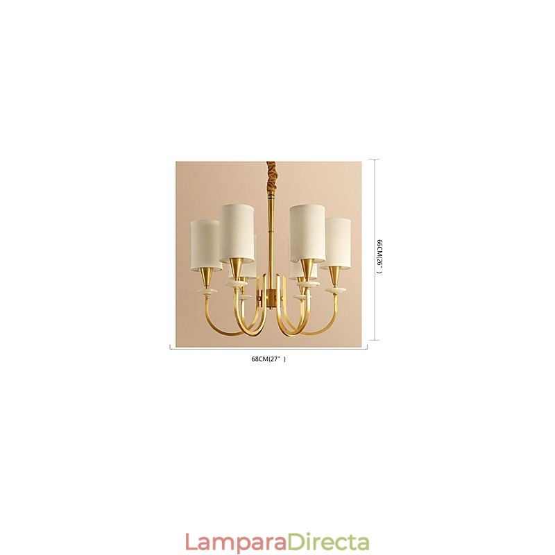 Araña de cobre, lámpara decorativa de jade