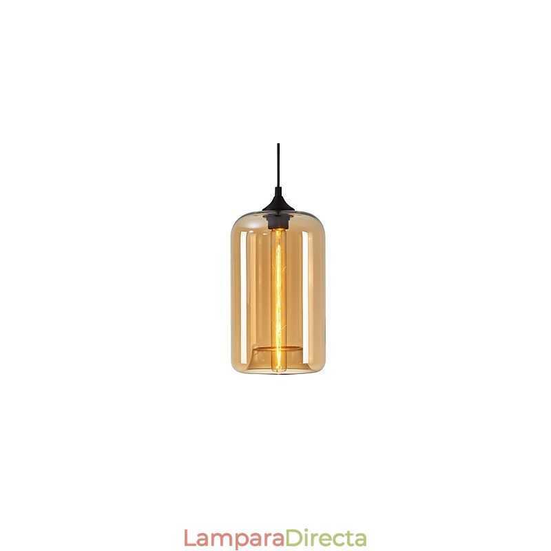 Lámpara colgante minimalista de hierro con diseño de botella, 1 luz
