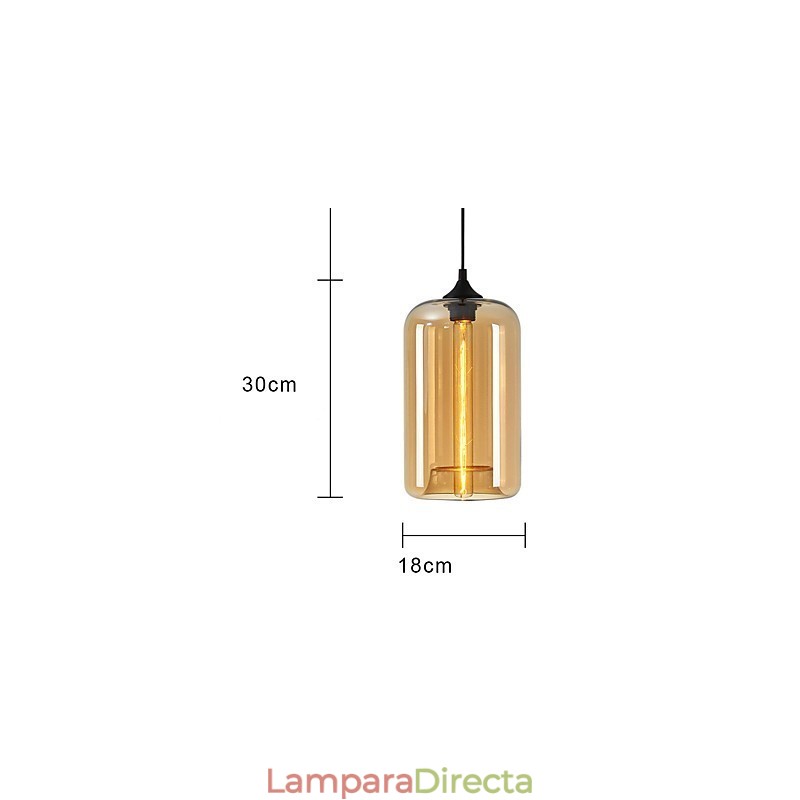 Lámpara colgante minimalista de hierro con diseño de botella, 1 luz
