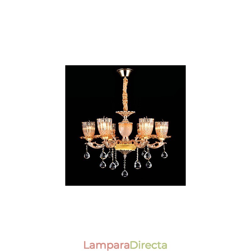 Lámpara colgante de metal estilo mini de cristal, moderna, contemporánea, tradicional, clásica, de aleación de zinc.
