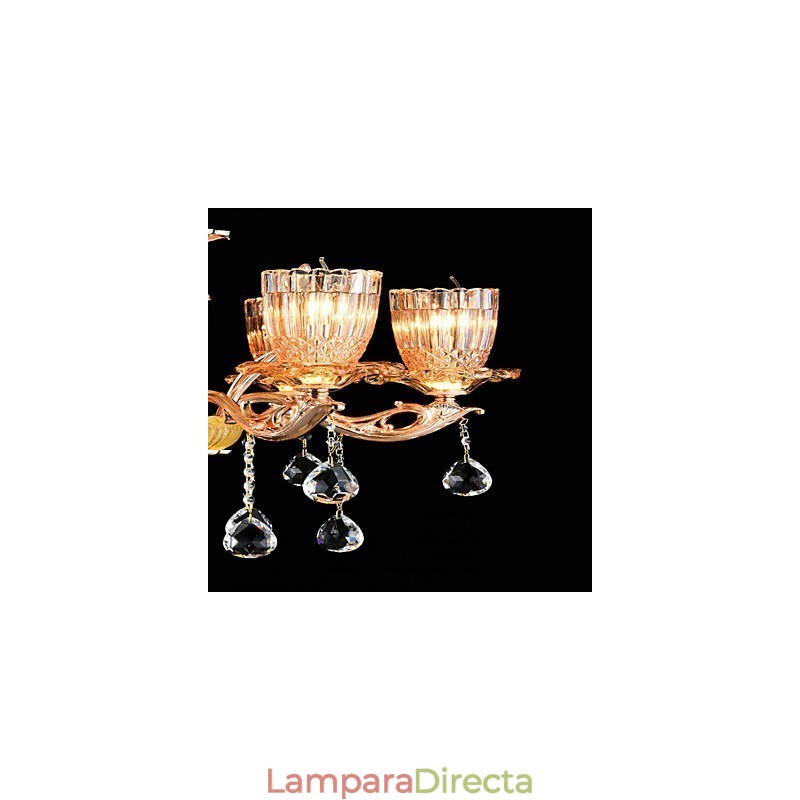 Lámpara colgante de metal estilo mini de cristal, moderna, contemporánea, tradicional, clásica, de aleación de zinc.