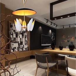 Lámpara colgante contemporánea moderna de 5 luces con diseño de arte breve