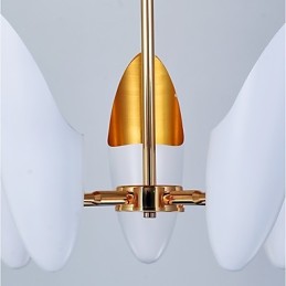 Lámpara colgante contemporánea moderna de 5 luces con diseño de arte breve