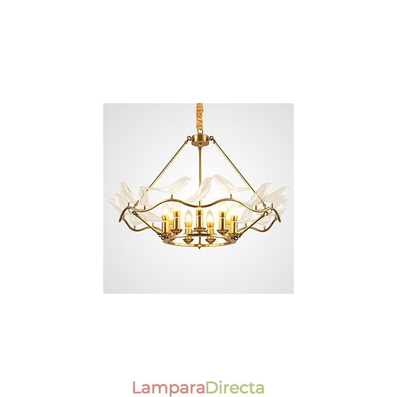 Lámpara de araña de metal moderna y contemporánea de latón para diseñadores.