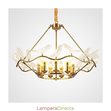 Lámpara de araña de metal moderna y contemporánea de latón para diseñadores. Lámpara de araña de metal moderna y contemporánea de latón para diseñadores.
