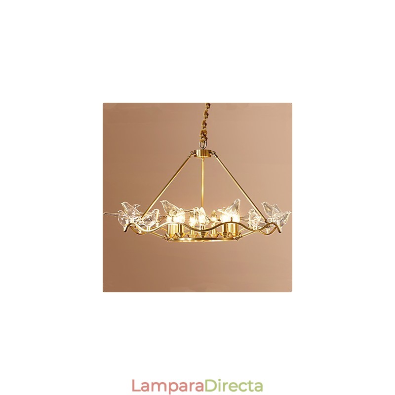 Lámpara de araña de metal moderna y contemporánea de latón para diseñadores.