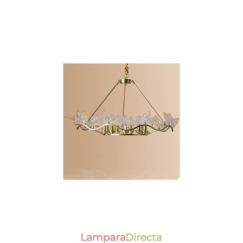 Lámpara de araña de metal moderna y contemporánea de latón para diseñadores.