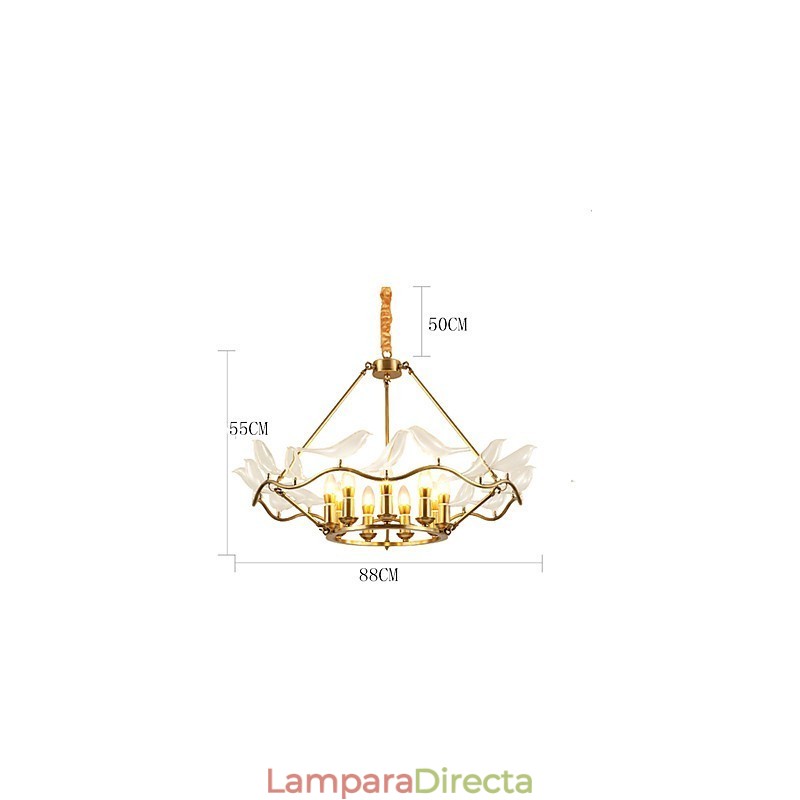 Lámpara de araña de metal moderna y contemporánea de latón para diseñadores.